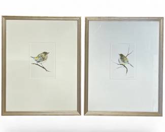 Pair of nicely framed bird watercolors; sold 2x the money