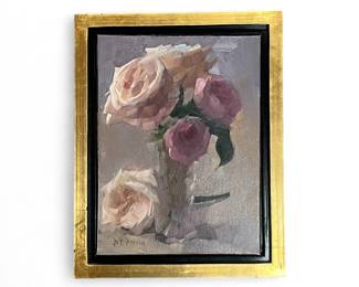 Still life with roses entitled "Roses Quintet" by Dennis Perrin