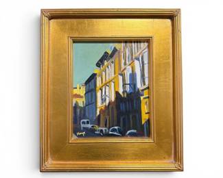 "On a Street in Aix" oil on board by Mike Hoyt (Raleigh, NC)