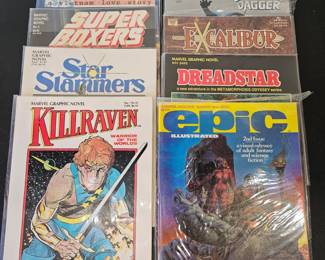 Lot #155 - Vintage Marvel Graphic Novels Collection Including Excalibur, Dreadstar, Cloak and Dagger, and More
