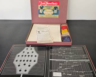 Lot #88 - Tom Hamilton's Vintage Pigskin Football Game Board with Chart-O-Graph & Player Cards