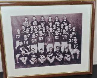 Lot #141 - Vintage 1949 Yale University Football Team Photo Levi Jackson Captain Framed Collectible