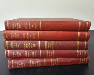 Lot #87 - Veterans of Foreign Wars Historic Leather Bound Books Pictorial History WWII Korean War and Patriotic Titles