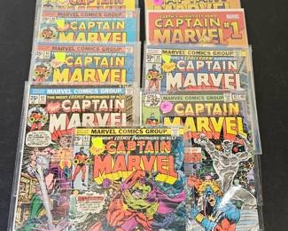 Lot #173 - Vintage Marvel Captain Marvel Comic Books Lot Including Classic Issues #1, #38, #39, #41, #42