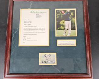 Lot #14 - Hale Irwin Signed PGA Tour Professional Letter & Cordillera Golf Memorabilia Framed Display