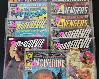 Lot #146 - Marvel Avengers, Daredevil, Spiderman & Wolverine Comic Book Collection - Vintage & Modern Editions