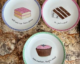 Nancy Green for Boston Warehouse Trading Corp. Dessert Excuses Dessert Plates Set of 