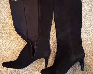 Ellen Tracy Colby Black Suede KneeHigh Boots