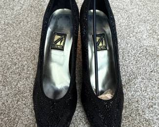 J. Renee Black Beaded Heels