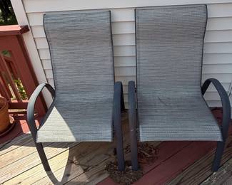Outdoor Sling Lounge Chairs Set of 