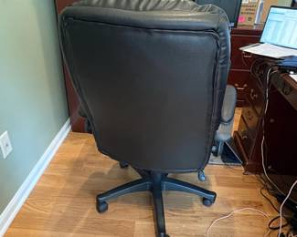 Black Faux Leather Executive Office Chair with Layered Padding third image