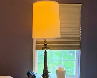 Vintage Stiffel Brass and Wood Table Lamp
