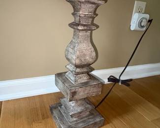 StyleCraft Distressed Wood Baluster Table Lamp