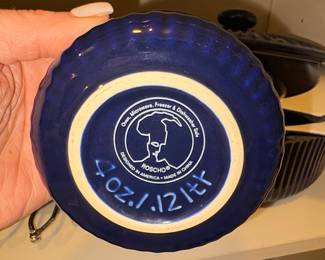 Roshco Cobalt Blue Ribbed Casserole Dishes with Rack