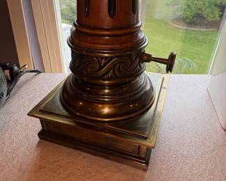 Vintage Stiffel Brass and Wood Table Lamp