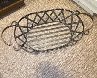 Handcrafted Wrought Iron Oval Basket