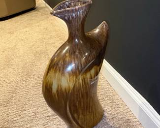 MidCentury Modern Drip Glaze Ceramic Vase second image