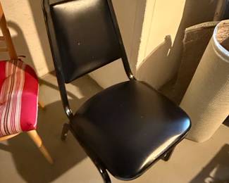 Stacking Banquet Chair with Black Vinyl Seat and Back