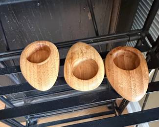 Set of HandCrafted Wooden Tealight Candle Holders