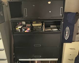 Black Metal MultiDrawer Filing Cabinet