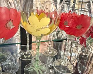 HandPainted Floral Glassware Set  Boscul Peanut Butter Glasses fourth image