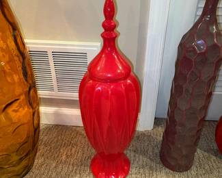 Red Ceramic Ginger Jar
