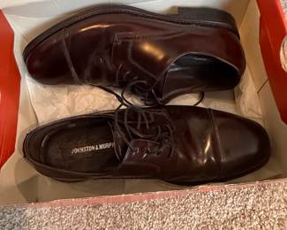 Johnston  Murphy Mens Burgundy Atchison Cap Toe Oxford Dress Shoes