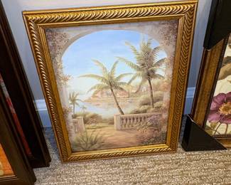 Framed Floral and Tropical Landscape Art Prints Set of  third image