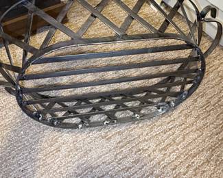 Handcrafted Wrought Iron Oval Basket second image