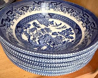 Churchill Willow Pattern Soup Bowls