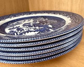 Churchill Willow Pattern Dinner Plates second image