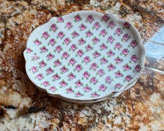 Porcelain Plate with Pink Roses, Germany