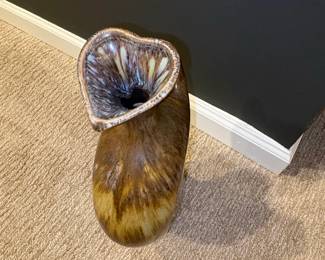 MidCentury Modern Drip Glaze Ceramic Vase third image