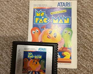 Ms. PacMan Atari Video Game Cartridge and Manual
