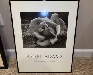 Ansel Adams Rose and Driftwood Print
