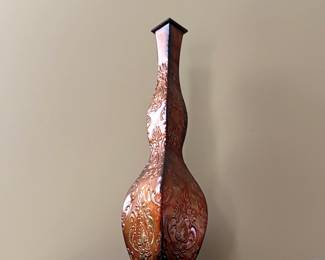 Embossed CopperTone Vase