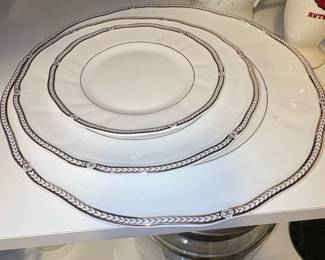 Wedgwood Crown Platinum Bone China Dinner Plates
