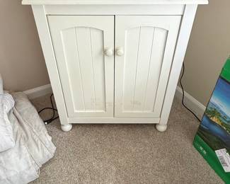 White TwoDoor Storage Cabinet with Adjustable Shelf