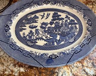 Churchill Blue Willow Oval Platter
