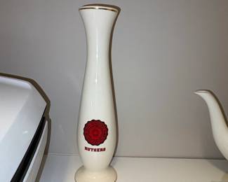 Rutgers University Ceramic Bud Vase with Gold Trim