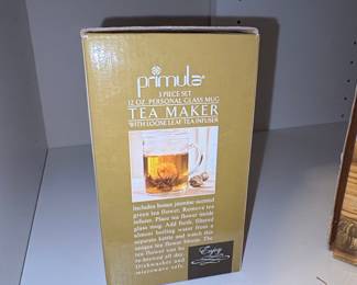 Primula 3 Piece 12 oz. Personal Glass Mug Tea Maker with Loose Leaf Tea Infuser and Bonus Tea Flower