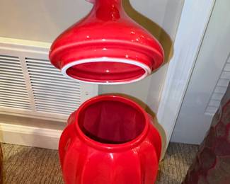Red Ceramic Ginger Jar second image