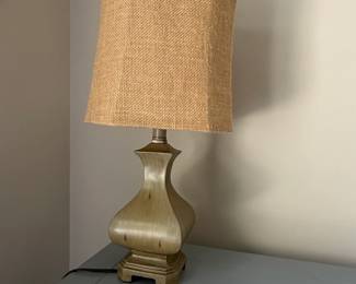 Modern Table Lamp with Burlap Shade