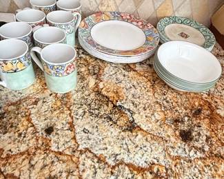 Corelle Coordinates Fruit  Flowers Stoneware Dinnerware Set