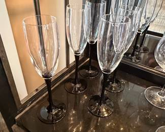 Luminarc Domino Signature Black Champagne Flutes