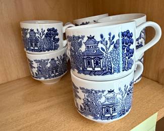 Churchill Blue Willow Teacups