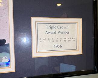 Mickey Mantle Framed Display with Triple Crown Award Winner Information third image