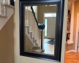 Ornate Black and Gold Framed Wall Mirror