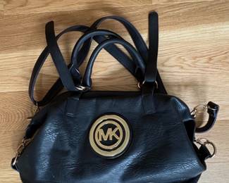 Michael Kors Fulton Black Leather Satchel Handbag