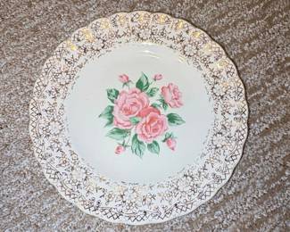 Sebring Pottery "China Bouquet" I-K-S518 22K Gold Trim Plate
